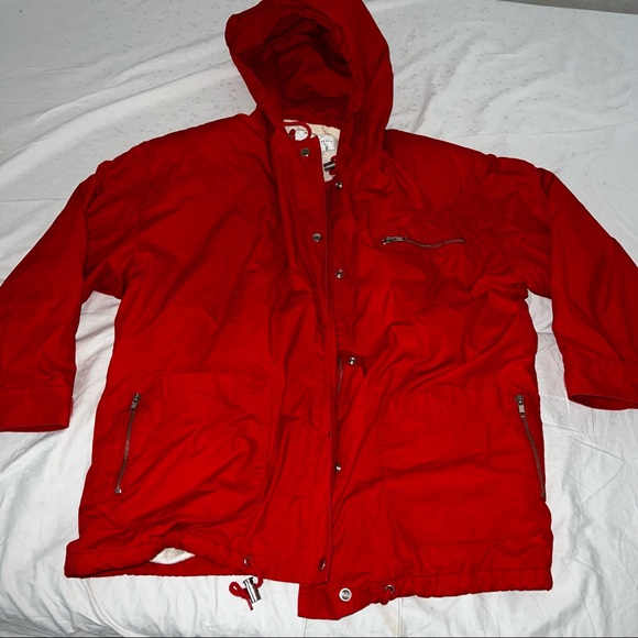 Saks Fifth avenue exclusive Red terry cloth/towel swim Jacket M - Picture 2 of 6